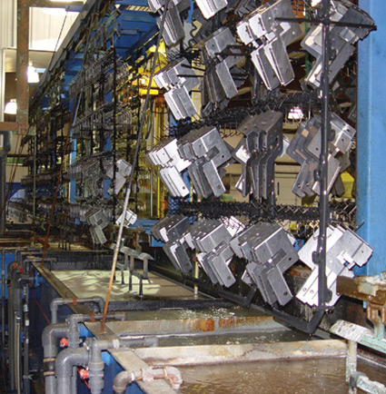 Zinc plating rack line today